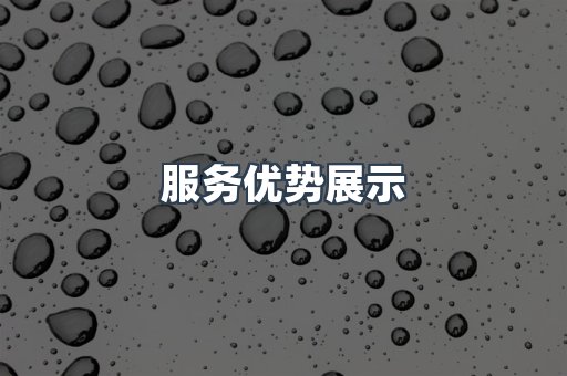 服务优势展示